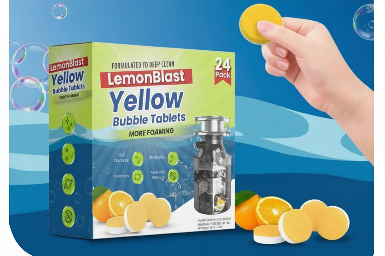 LemonBlast Yellow Bubble Tablets – Odor Eliminator + Blockage Remover ( BUY 1 GET 1 FREE )