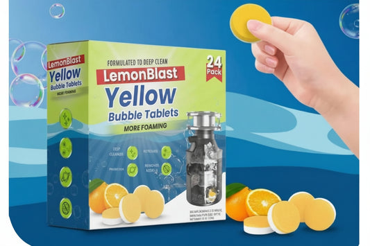 LemonBlast Yellow Bubble Tablets – Odor Eliminator + Blockage Remover ( BUY 1 GET 1 FREE )